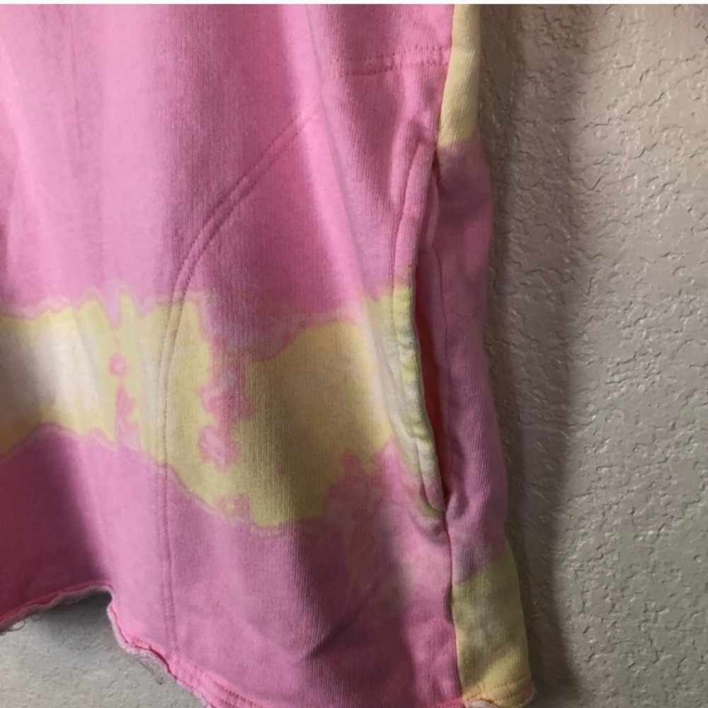 Free People Oversized Feels Right Sweatshirt Tie Dye Neon Pink/ Yellow - Picture 6 of 8